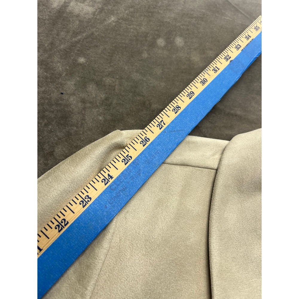 Susan Graver Graver‎ Faux Suede Paisley Border Print Blazer Blue Tan XL A547212 - Picture 3 of 7